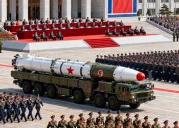 Noord-Korea toont nieuwe raketten in indrukwekkende parade
